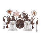 7040 2 Elk Light Vanity In Deep Rust And Hand Blown Florets Bathbar New 748119010380