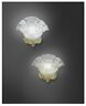 72-apg Italamp Italian Glass Sconces Gold Accents Set Of Wall Light