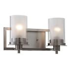 73469 Designers Impressions Face Up Satin Nickel Light Wall Sconce Bathroom