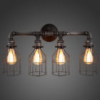 761780093742 Heads Industrial Pipe Wall Lamp Sconce Metal Cage