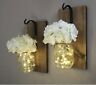 767550053527 Unbranded Rustic Mason Jars Sconce With Led Fairy