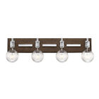 8-3405-4-73 Savoy House Barfield Polished Nickel With Wood Accents 822920275609