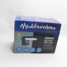 Hy17wsrb 810009622574 Mediterraneo Venus Motion Sensing Solar Led Outdoor Wall Cylinder Light Black