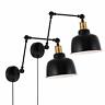822361379782 Larkar Dimmable Metal Wall Sconce Ul Black Hardwire