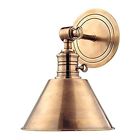 8321-agb Garden City Wall Sconce Aged Brass Finish With Metal Shade