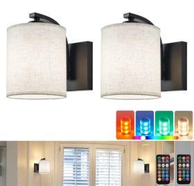Nf-22426 A1a9 Set Of 2 Black Battery Operated Wall Sconce Cordless Rechargeable Dimmable Led