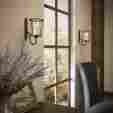 Aa0-803r0-1410 Croscill Pullman Wall Sconces For Candles Set Of Two Vintage Wrought Iron And Glass Rustic 779205645100
