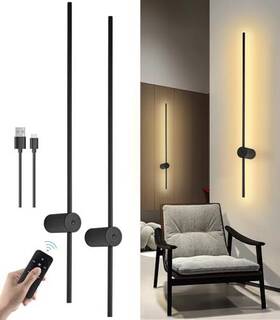 Aanyhoh 769243739817 Battery Operated Wall Sconces Set Of Two Usb Rechargeable Lights With R
