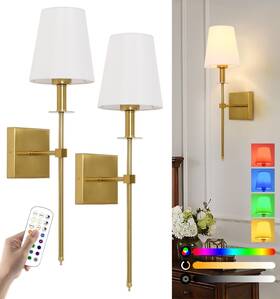 Rgbbdj0518 Aanyhoh Battery Operated Wall Sconces Set Of 2 Usb Rechargeable Lights With Rem
