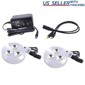 Abi 845832020990 2x 3w Cool White Led Puck Light Kit For Under Cabinet 25w Halogen Equivalent