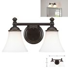 Ad065-w2 Hampton Bay Crawley Bronze Vanity Light White Glass 848566010077
