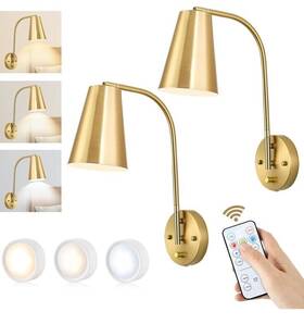 Ad-wt-03 Adcssynd Wall Sconce Wireless Sconces Set Of Two With Remote Control