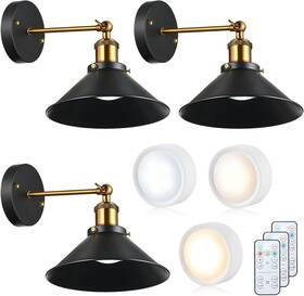 B0b8zmjwh4 Adcssynd Wireless Wall Sconce 3 Pack Battery Operated Remote Control Black For Galler