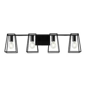 Lynv3007mbbkpc Afx Lynn - 4-light Vanity Black Finish