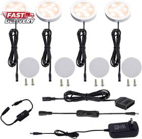 Aiboo 445017945976 Under Cabinet Led Puck Lights Kit With Touch Dimming Switch For Ambiance A Aiboo 445017945976 Under Cabinet Led Puck Lights Kit With Touch Dimming Switch For Ambiance A