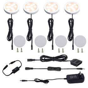 Touch4-ww Aiboo Under Cabinet Led Puck Lights Kit With Touch Dimming Switch For Ambianc