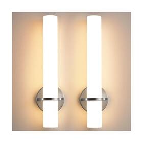 8001wl-15sn-us-2p Aijiasi Brushed Nickel Bathroom Sconces Wall Lighting 18w Led Dimmable Vanity Light F