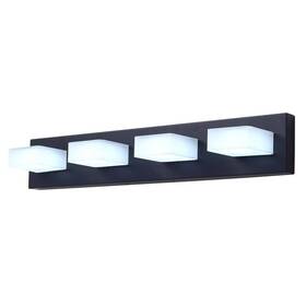 Hj5191-4 Aiwen 25.6 Inch Modern Black 4-light Led Vanity Light With Crystal Shade
