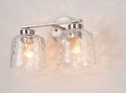 Alice House 14.6inch Vanity Lights With Hammered Glass 2 Light Bathroom Lighting