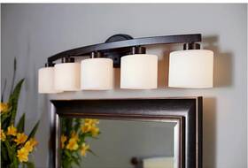 0599971 Allen Roth Merington 5-light Vanity Bar Customer Return 1 Shade Missing