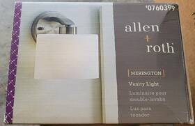 0760399 Allen Roth Merington Brushed Nickle Vanity Light # - New