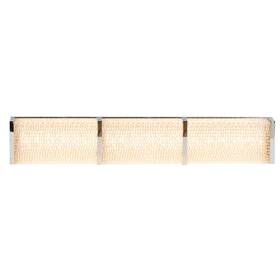 0970851 Allen Roth Charlotte 24 Inch Chrome 3-light Vanity Fixture Frosted Glass Shades