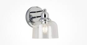 2525805 Allen Roth Eden Chrome Finish Mid-century Vanity Light Clear Seeded Shade 2525805 Allen Roth Eden Chrome Finish Mid-century Vanity Light Clear Seeded Shade