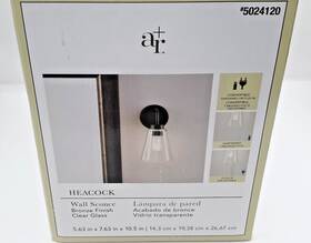Shade-5024120 Allen Roth 5024120 Heacock Wall Sconce - Bronze Finish And Clear Glass