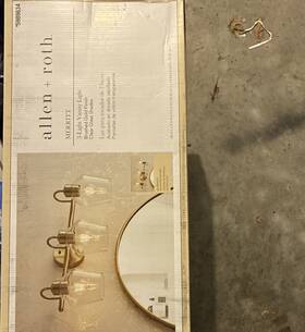 5989634 Allen Roth Merritt 3-light Vanity Light Brushed Gold Glass Bathroom