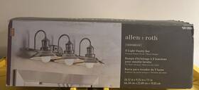 Allen Roth 725916105761 Hainsbrook 26.12-in 3-light Antique Pewter Industrial Vanity Light