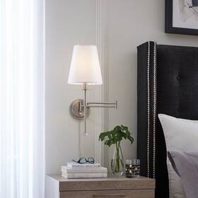 Allen Roth 848507008798 60w Watt 1-light Brushed Nickel Wall Sconce Lamp Set Of Two Nib