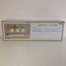 Fv18-115 Allen Roth 3-light Vanity Bar Brushed Nickel Finish Marble-washed Glass Shades