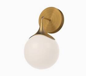 Wv505106agop Alora Mood Nouveau 1 Light 12 Inch Wall Vanity Aged Gold /opal Matte Glass