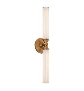 Wv348222vbfr Alora Edwin 22 Inch 1-light 15-watt Vintage Brass Ribbed Glass Led Vanity Light