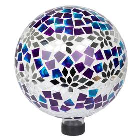 Hmd218 Alpine Corporation Mosaic Gazing Globe With Mirrored Floral Pattern De Hmd218 Alpine Corporation Mosaic Gazing Globe With Mirrored Floral Pattern De