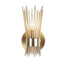 Alsy 022011005096 10 Inch 1-light Brushed Gold Sconce With Open Rod Metal Shade