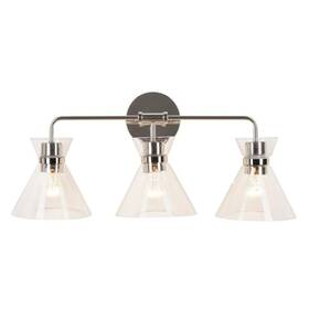 24298-000 Alsy 24 Inch 3-light Polished Nickel Vanity Light With Clear Glass Shades