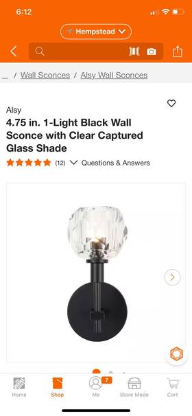 24300-001 Alsy 10 Inch 1-light Black Sconce With Clear Captured Glass Shade