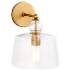 Alt0316100 Stone Beam Modern Metal Sconce With Bulb Glass Shade