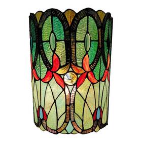 Amora 850008163920 Tiffany Style Wall Lamp 2 Light Stained Glass Green Blue Vintage Antique For