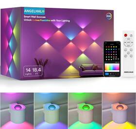 L-wl14b1 Angelhalo Smart Wall Sconces Music Sync Indoor Double-headed Lights Works With Alexa