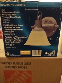 67560 Angelo Lighting Cobblestone Finish Wrapped Wire Frosted Glass Shade