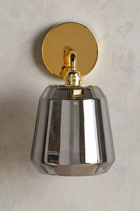Sku39899901 Anthropologie Salmar Wall Sconce Light - Smoke Glass And Brass Finish