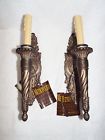 N2419-07 Antique Silver 2 Metropolitan Wall Sconce Repro Up Light Naples Nib