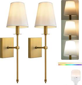 Ailaiusa-2024 Aolala Battery Operated Wall Sconces Sets Of 2 Brass Recharged Lighting Bathro