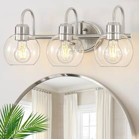 Fl-3sjvl-01 Apenath 3-light Bathroom Vanity Light Brushed Nickel Wall Fixtures M