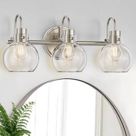 Fl-3srwl-01 Apenath 3 Lights Vanity Light Brushed Nickel Bathroom Fixtures Farmhouse Wall