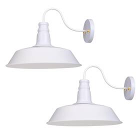 Apluschoice 767571301225 Retro Vintage Industrial Wall Sconce Gooseneck Barn Light Metal Shade 2 Pack