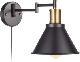 B07g9w9vw7 Arcomead Swing Arm Wall Lamp Plug-in Cord Industrial Sconce Bronze And Black Finish