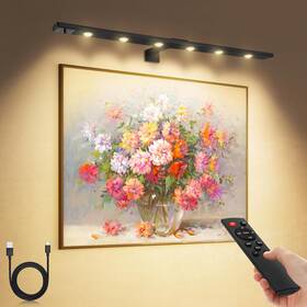 Arixinks 744110139372 22ftftled Picture Light For Wall Art With Remote 6000mah Rechargeable Battery Pai
